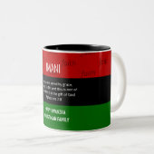 Mug à café à deux tons IMANI Kwanzaa personnalisé (Devant droit)