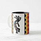 Mug à café à deux tons indien Kokopelli (Devant gauche)