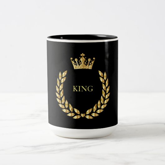 Mug à café à deux tons King Black et Gold et Crown (Centre)