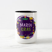 Mug à café à deux tons Mardi Gras (Centre)