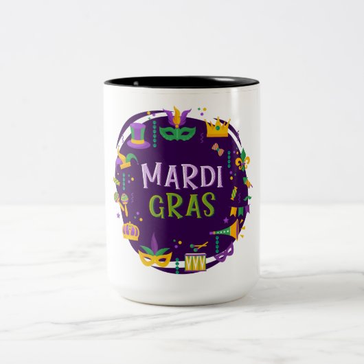 Mug à café à deux tons Mardi Gras (Centre)