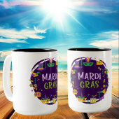 Mug à café à deux tons Mardi Gras