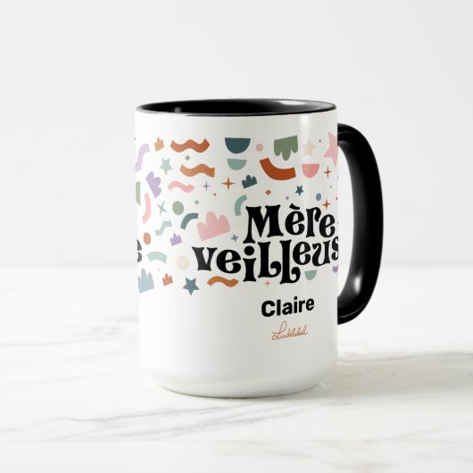 Mug à café à deux tons Mère Veilleuse (Devant droit)