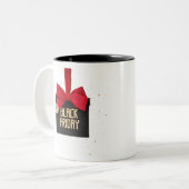 Mug à café à deux tons noir du vendredi (Devant gauche)