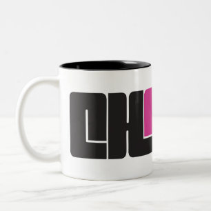 Mug à café à deux tons noir et rose