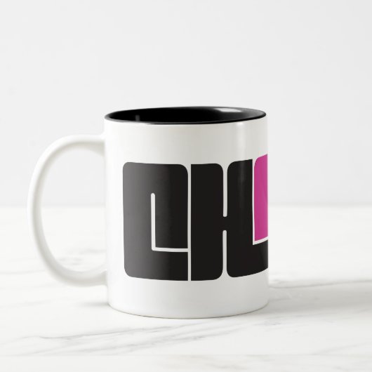 Mug à café à deux tons noir et rose (Gauche)