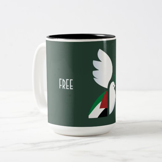 Mug à café à deux tons Palestine - Pro-Palestine (Devant gauche)