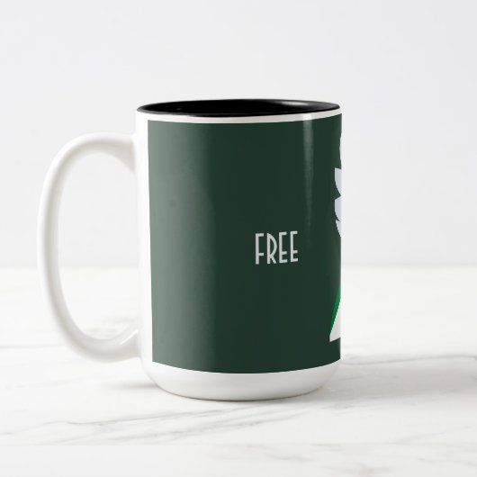 Mug à café à deux tons Palestine - Pro-Palestine (Gauche)