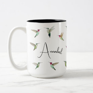 Mug à café à deux tons pour colibris Anna personna