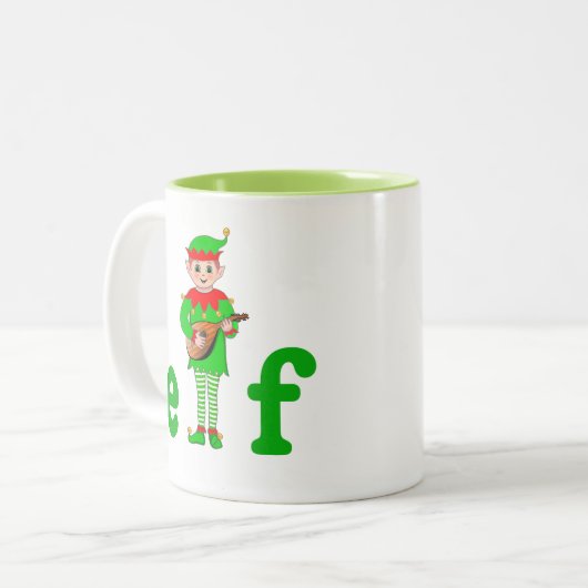 Mug à café à deux tons pour elfe musicale moderne (Devant gauche)