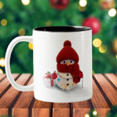 Mug à café à deux tons pour Scarf Snowman