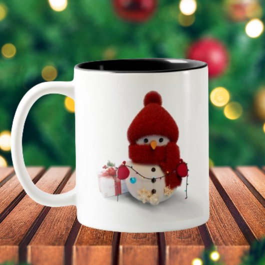 Mug à café à deux tons pour Scarf Snowman