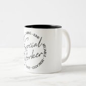 Mug à café à deux tons pour travailleur social (Devant droit)