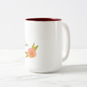 Mug à café à deux tons rose Fleurs (Devant droit)