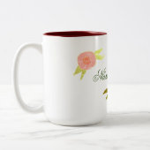 Mug à café à deux tons rose Fleurs (Gauche)