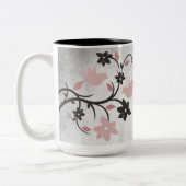Mug à café à deux tons rose Lovebirds (Gauche)