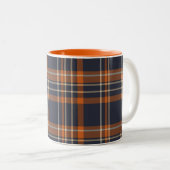 Mug à café à deux tons rustique Noël/hiver plaid (Devant droit)