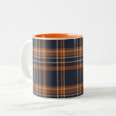 Mug à café à deux tons rustique Noël/hiver plaid (Devant gauche)