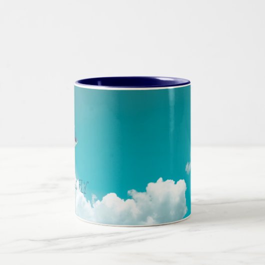 Mug à café à deux tons Stingray volant (Centre)