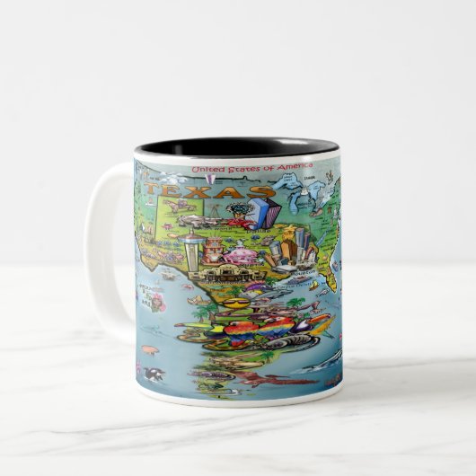 Mug à café à deux tons Texas Planet (Devant gauche)