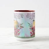 Mug à café à deux tons - vers bible et scène de la (Centre)