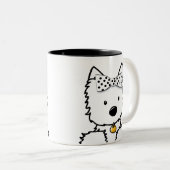 Mug à café à deux tons Westie Girl (Devant droit)