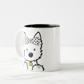 Mug à café à deux tons Westie Girl (Devant gauche)