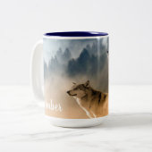 Mug à café à deux tons Wolf (Devant gauche)