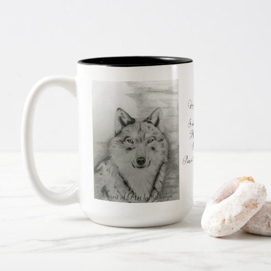 Mug à café à deux tons Wolf (Avec donut)