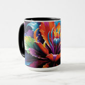 Mug à café à fleurs arc-en-ciel (Devant gauche)