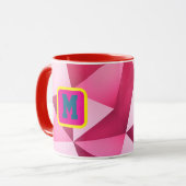 Mug à café à initiale holographique personnalisé (Devant gauche)