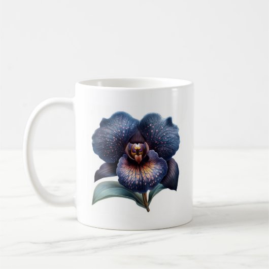 Mug à café à orchidée noire classique (Gauche)