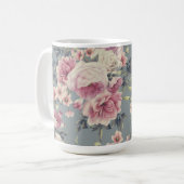 mug à café à roses roses (Devant gauche)