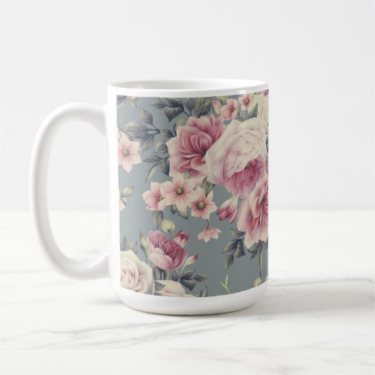 mug à café à roses roses (Gauche)