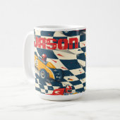 Mug à café à thème de voiture de course (Devant gauche)