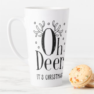 mug à café au latte illustration amusante de cerfs