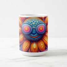 Mug à café aux couleurs vives de tournesol avec lu