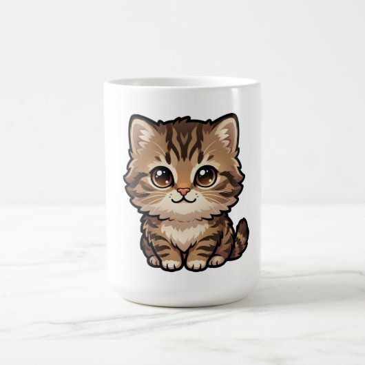 Mug à café avec chaton tabby marron mignon (Centre)