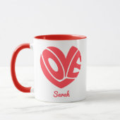 Mug à café avec cœur d'amour mignon (Gauche)