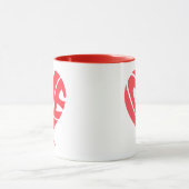 Mug à café avec cœur d'amour mignon (Centre)