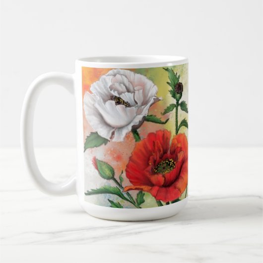 Mug à café avec Coquelicots (Gauche)