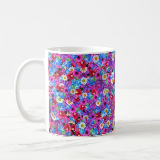 mug à café avec des pâquerettes de printemps (Gauche)