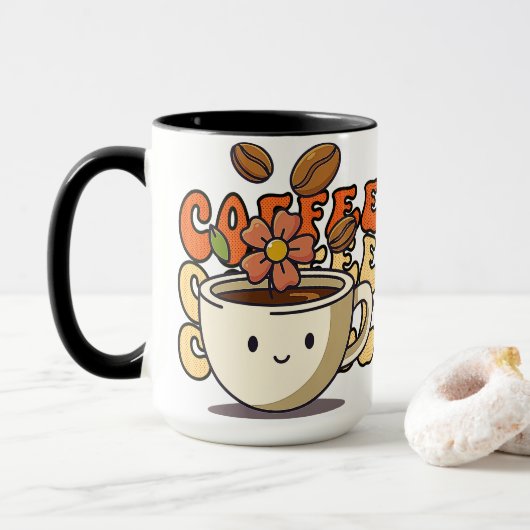 Mug à café avec dessin animé mignon (Avec donut)