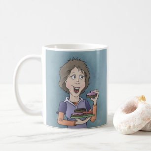 Mug à café avec donuts et paillettes