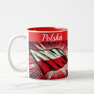 Mug à café avec drapeau polonais