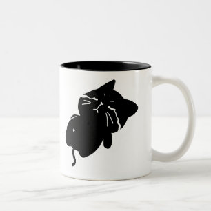 Mug à café avec joli chat noir grassouillet - pleu