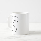 Mug à café avec logo de dent monogrammé pour denti (Devant gauche)