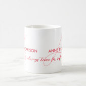 Mug à café avec nom rouge et initiale (monogramme) (Centre)