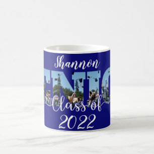 Mug à café avec photo de classe de seniors personn