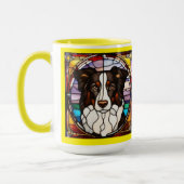 Mug à café avec un Border Collie mignon (Gauche)